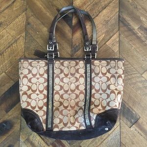 Authentic Large Beaded Coach Tote